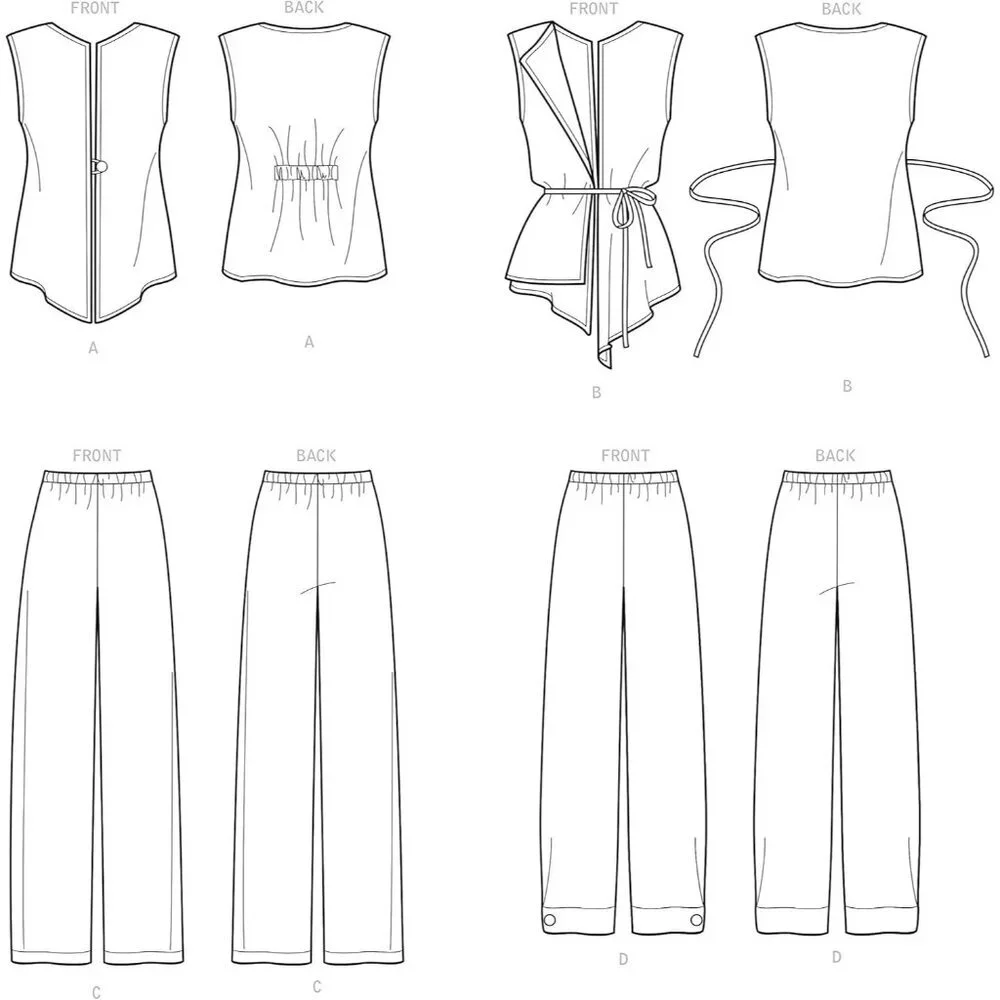 Simplicity S9147 Misses‎ Easy-To-Sew Vest & Pull-On Pants Pattern Sizes 6-14